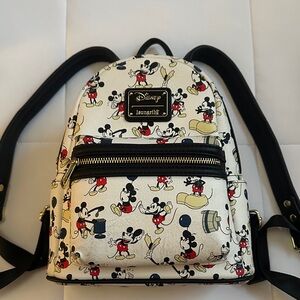 Loungefly Disney Mickey Mouse Cream and Black Backpack